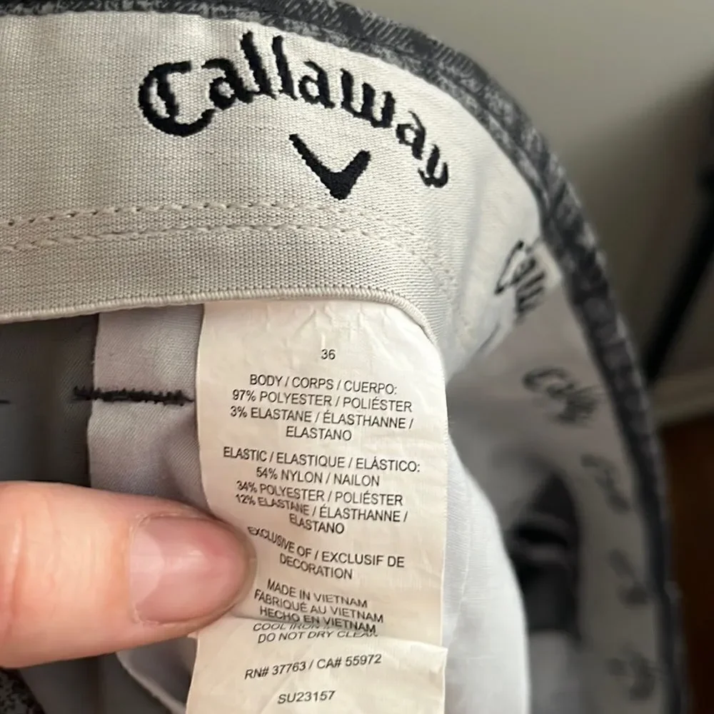 Men’s Callaway Golf Shorts Size 36 Black